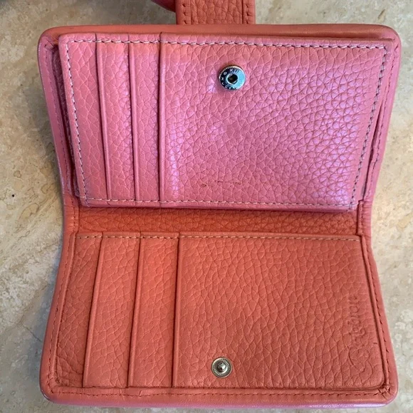 BRIGHTON wallet, pink croc print leather with pink hearts fabric. Adorable! - Picture 9 of 16